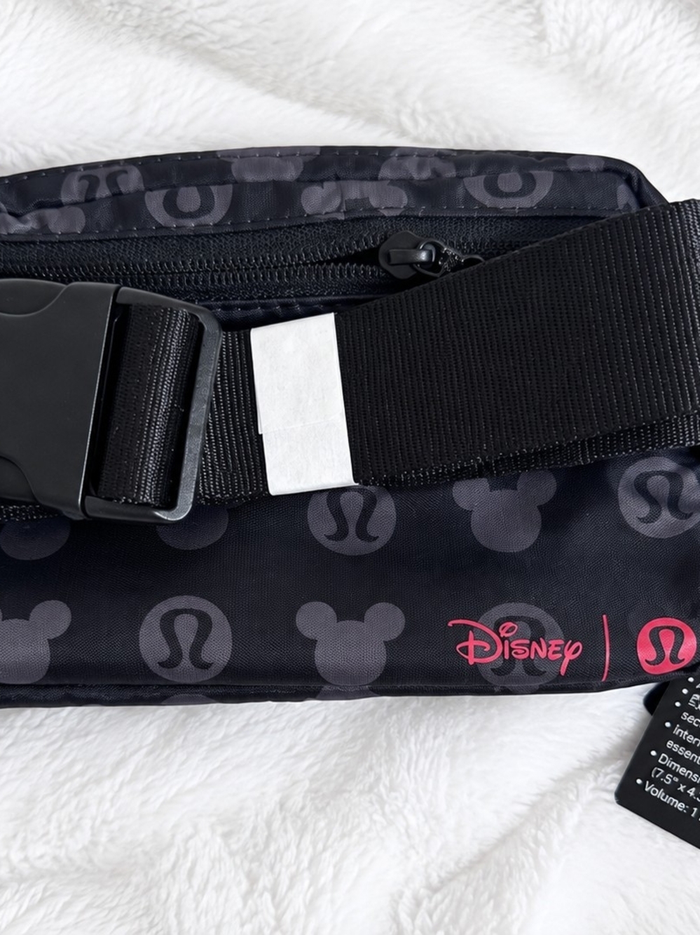 lululemon athletica Black and Pink Disney Logo Waist Bag